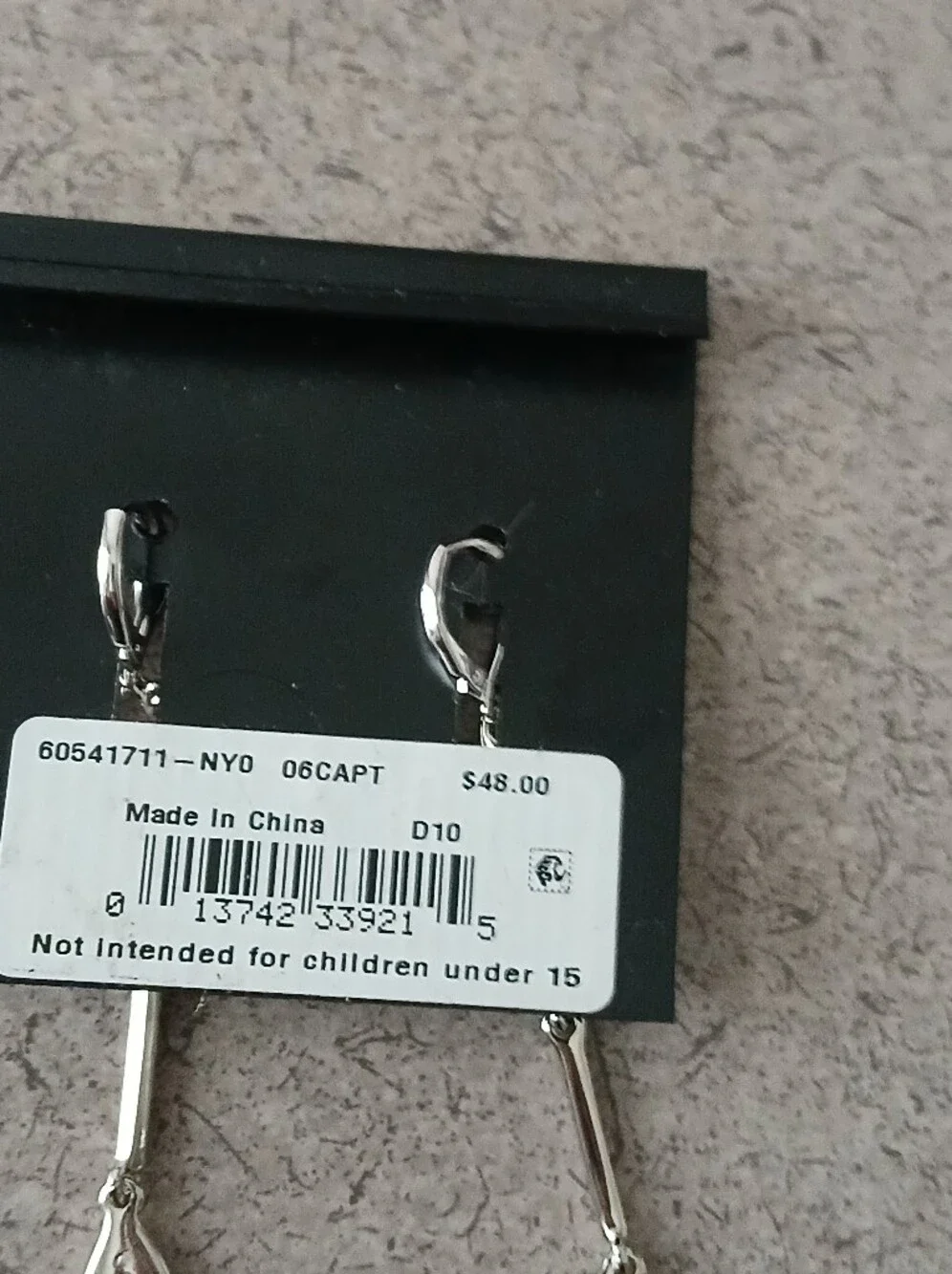 Givenchy Silver Crystal Teardrop Dangle Earrings